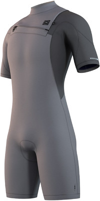 2024 Mystic Mens Marshall 3/2mm Chest Zip Shorty Wetsuit 35000.2301222 - Light Grey