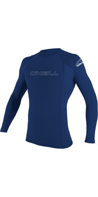 2024 O'Neill Mens Basic Skins Long Sleeve Rash Guard 3342 - Navy