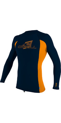 2024 O'Neill Jugend Premium Skins Langarm Rash Vest 4174 - Abyss / Blaze / Abyss