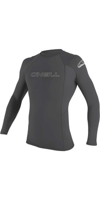 2024 O'Neill Mens Basic Skins Langarm Rash Guard 3342 - Graphit