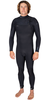 2024 O'Neill Mens Hyperfreak Wind 3/2mm+ Chest Zip Wetsuit 5605 - Black