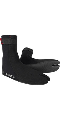 2024 O'Neill Hitze Ninja 5/4mm Split Toe Neoprenanzug Stiefel 5556 - Schwarz