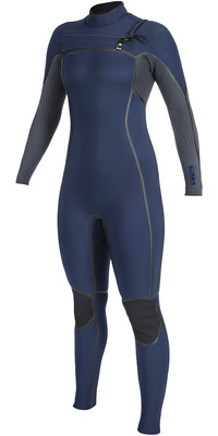 2024 O'Neill Womens Hyperfreak Fire 3/2mm+ Chest Zip Wetsuit 5519 - Navy / Shade