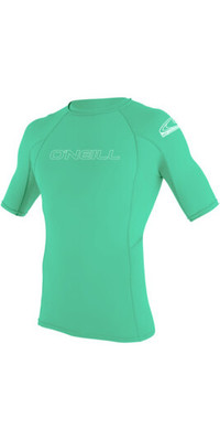 2024 O'neill Youth Basic Skins Short Sleeve Rash Vest 3345 - Light Aqua