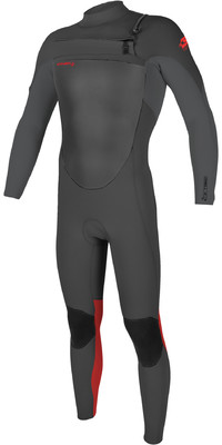 2024 O'Neill Youth Epic 5/4mm Chest Zip GBS Wetsuit 5372 - Graphite / Smoke / Red