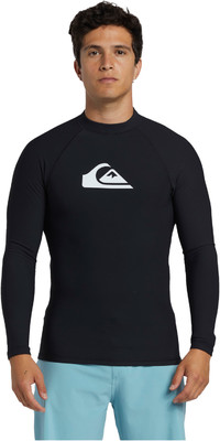 2023 Quiksilver Mens Heater Long Sleeve Rash Vest EQYWR03308 - Black