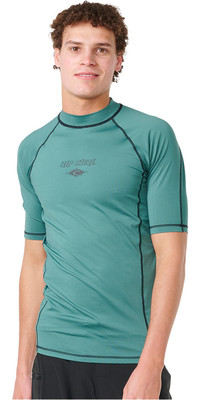 2023 Rip Curl Mnner Fade Out UPF Performance Kurzrmelige Lycra-Weste 145MRV - Washed Green