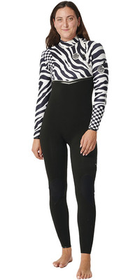 2024 Rip Curl Womens E-Bomb 3/2mm Zip Free Wetsuit 14NWFS - Black / White