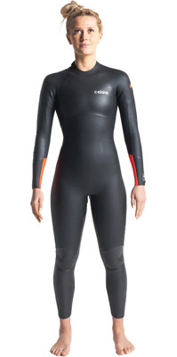 2023 Swim Research Frauen 4/3mm Rckenreiverschluss Gbs Neoprenanzug C-SR43WBZ - Black / Orange