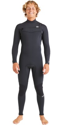 2024 Billabong Mens Absolute Natural 3/2mm Chest Zip Wetsuit ABYW100257 - Black