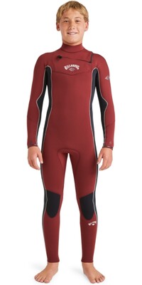 2024 Billabong Junior Absolute Natural 4/3mm Chest Zip Wetsuit ABBW100151 - Burnt Henna