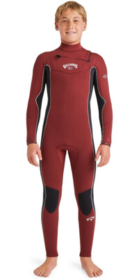 2024 Billabong Junior Absolute Natural 5/4mm Chest Zip Wetsuit ABBW100152 - Burnt Henna