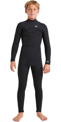 2024 Billabong Junior Foil 4/3mm Brustreißverschluss Neoprenanzug ABBW100155 - Black