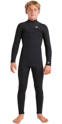 2024 Billabong Junior Foil 5/4mm Brustreißverschluss Neoprenanzug ABBW100156 - Black