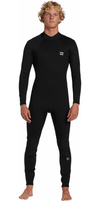 2024 Billabong Men Foil 4/3mm Rückenreißverschluss Neoprenanzug ABYW100235 - Black