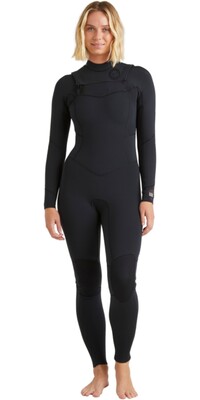 2024 Billabong Womens Salty Dayz Natural 4/3mm Chest Zip Wetsuit ABJW100196 - Black