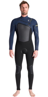 2024 C-Skins Mens NuWave Wired 5/4mm Chest Zip Wetsuit C-NWI54MCZ - Black / Bluestone x / Cool Green