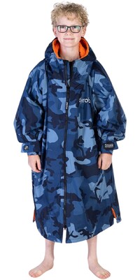 2024 Dryrobe Advance Junior Long Sleeve Changing Robe V3KSLSDA - Blue Camo / Orange