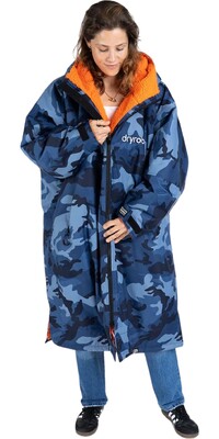 2024 Dryrobe Advance Langrmliges Wickelkleid Robe V3 DALSV3 - Blue Camo / Orange