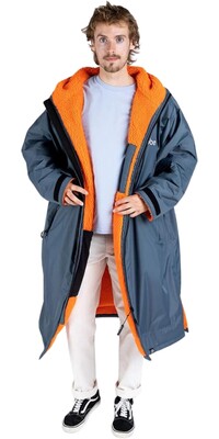 2024 Dryrobe Advance Langrmliges Wickelkleid Robe V3 DALSV3 - Charcoal Grey / Orange