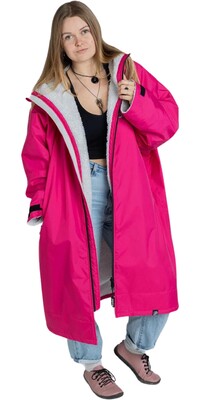 2024 Dryrobe Advance Langrmeliges Wickelkleid Robe V3 DALSV3 - Pink / Hellgrau