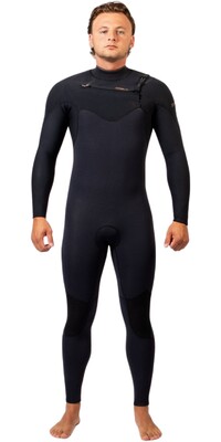 2024 Gul Mens Viper 5/4mm Yamamoto Chest Zip Wetsuit VR1224 - Black