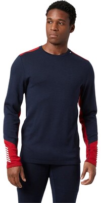 2024 Helly Hansen Männer Lifa Merino Midweight Crew Base Layer 49364 - Navy