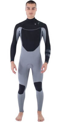 2024 Hurley Mens Advant 4/3mm Chest Zip Wetsuit MFS0013423 - Iron Ore