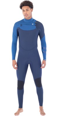 2024 Hurley Mens Advant 4/3mm Chest Zip Wetsuit MFS0013423 - Faint Blue