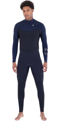 2024 Hurley Mens Plus Sleeve Texture 4/3mm Chest Zip Wetsuit MFS0014403 - Total Eclipse