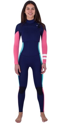 2024 Hurley Womens Advant 4/3mm Chest Zip Wetsuit WFS0013403 - Flag Blue