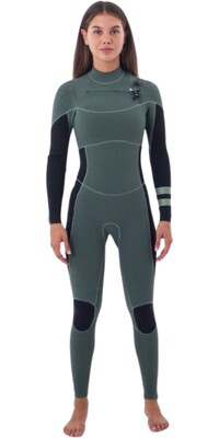 2024 Hurley Womens Plus 4/3mm Chest Zip Wetsuit WFS0012403 - Black Petina