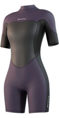 2025 Mystic Frauen Brand 3/2mm Rckenreiverschluss Flatlock Shorty Neoprenanzug 35000.250064 - Deep Purple