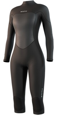 2025 Mystic Frauen Brand Langarm Short Leg 3/2mm Rückenreißverschluss Flatlock Neoprenanzug 35000.250061 - Black