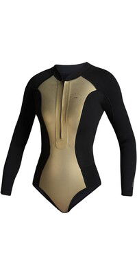 2024 Mystic Womens Sway 2mm Long Sleeve Front Zip Super Shorty 35000.220091 - Black / Gold