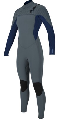 2024 O'Neill Frauen Hyperfreak+ 4/3mm Brustreiverschluss Neoprenanzug 5349 - Shade / Navy