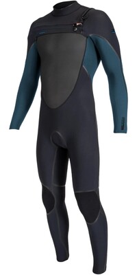 2024 O'Neill Junior Psycho Tech 5/4mm Chest Zip Wetsuit 5554 - Black / Cadet Blue