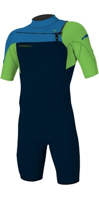 2024 O'Neill Mens Hammer 2mm Chest Zip Shorty Wetsuit 4927 - Abyss / Dayglo / Ocean