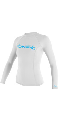 2024 O'Neill Womens Basic Skins Long Sleeve Rash Guard 3549 - White