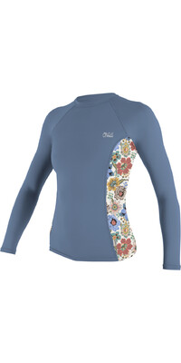 2024 O'Neill Frauen Side Print Long Sleeve Rash Guard 5406S - Infinity / Talitha