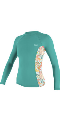 2024 O'Neill Frauen Side Print Long Sleeve Rash Guard 5406S - Canton / Dalia