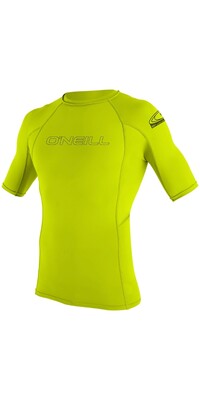 2024 O'Neill Youth Basic Skins Short Sleeve Rash Vest 3345 - Lime