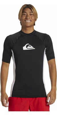 2024 Quiksilver Mens Everyday Comp UV50 Short Sleeve Rash Vest AQYWR03141 - Black