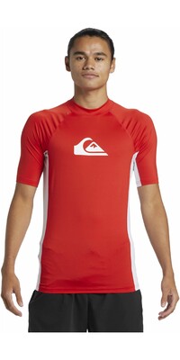 2024 Quiksilver Männer Everyday Comp UV50 Short Sleeve Lycra Vest AQYWR03141 - High Risk Red