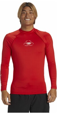 2024 Quiksilver Mens Saturn UV50 Long Sleeve Rash Vest AQYWR03149 - High Risk Red