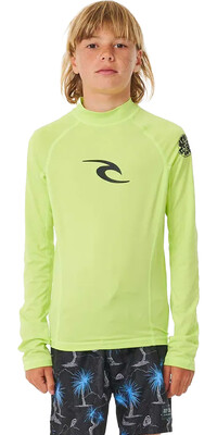 2024 Rip Curl Jungen Brand Wave UPF Long Sleeve Lycra Vest 122BRV - Lime