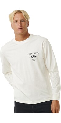 Rip Curl 2024 Fade Out Icon Langarm T-Shirt 0BQMTE - Bone