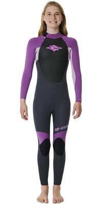 2024 Rip Curl Girls Kids Omega 3/2mm Back Zip Wetsuit 13QBFS - Purple