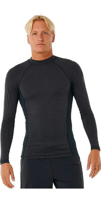 2024 Rip Curl Mens Dawn Patrol Performance UPF Long Sleeve Rash Vest 14AMRV - Black Marled