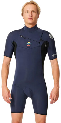 2024 Rip Curl Mens Dawn Patrol 2mm GBS Chest Zip Shorty Wetsuit 11IMSP - Dark Navy